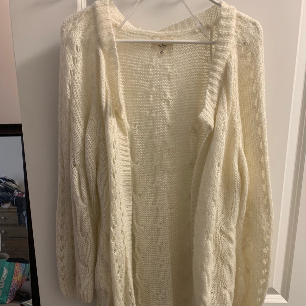 Cream and gold long sweater